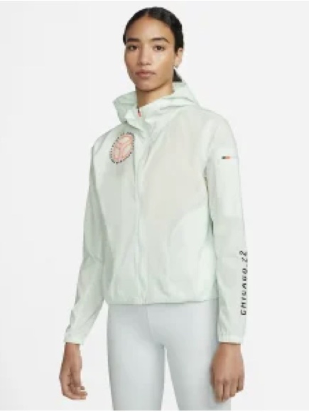🆕Nike Mint Green Hooded with Orange Accents Windbreaker. Limited addition🆕